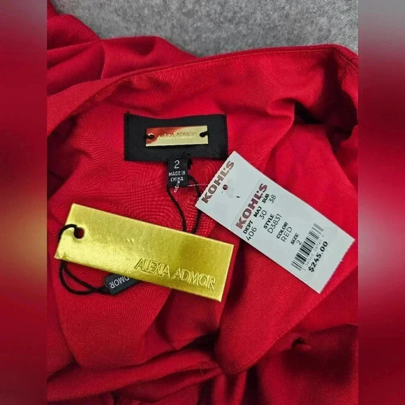 Alexia Admor Mini Wrap Dress in Red Size 2 Button Detail - Picture 3 of 7